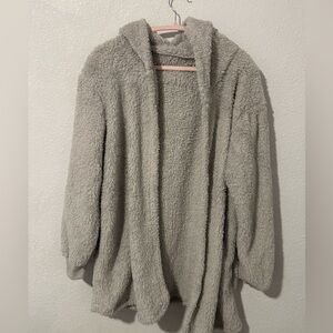Cozy Gray Hooded Cardigan
